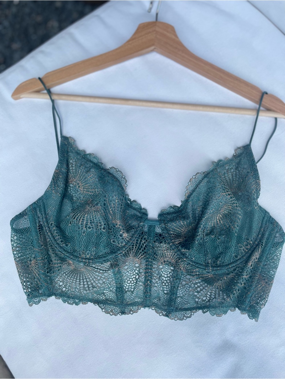 Free People Intimately Lace Longline Bralette - size L, NWOT